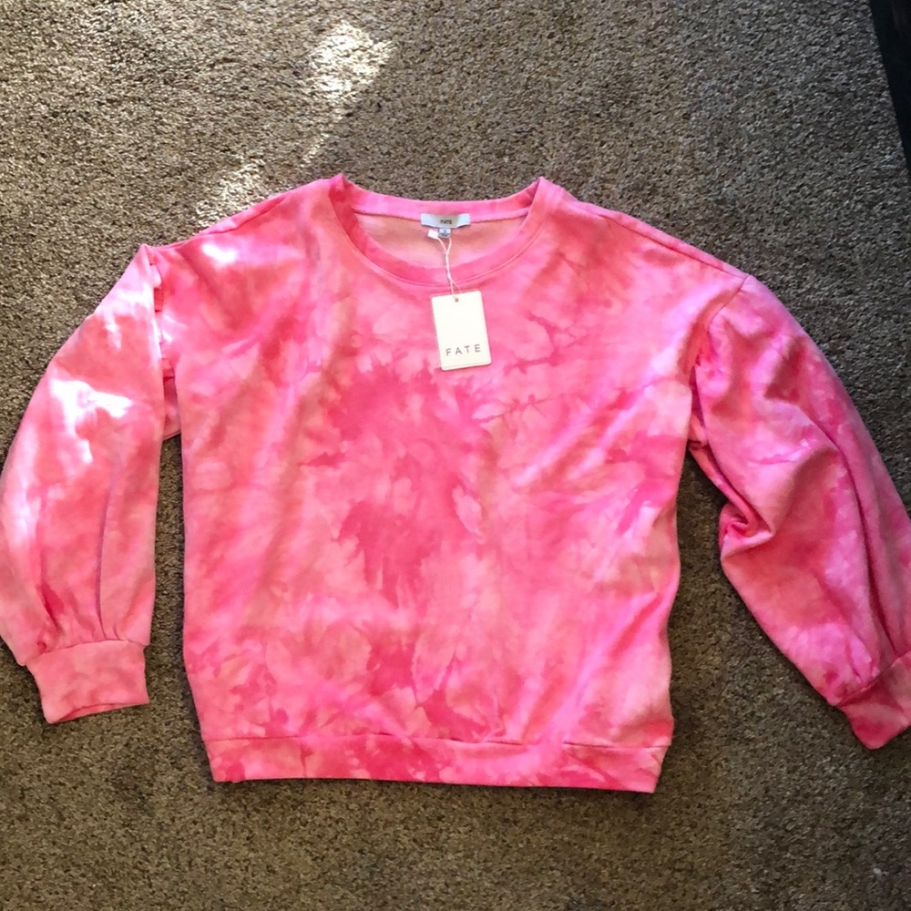 Hot Pink Tie-Dye Lightweight Sweater